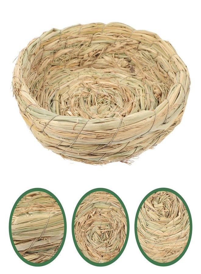 CORHAD Woven Bird Spawning Nest Straw Nest Bed Animal Breeding Bed Flat Base Hatch House for Dove Pigeon Parrot Turtle Quail Macaw Cuckoo Sparrow Animal - Image 3